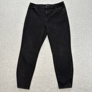 Buffalo David Bitton Jeans WMNS 14/34 Black Mollie Hi-Rise Peg Leg Stretch 90's
